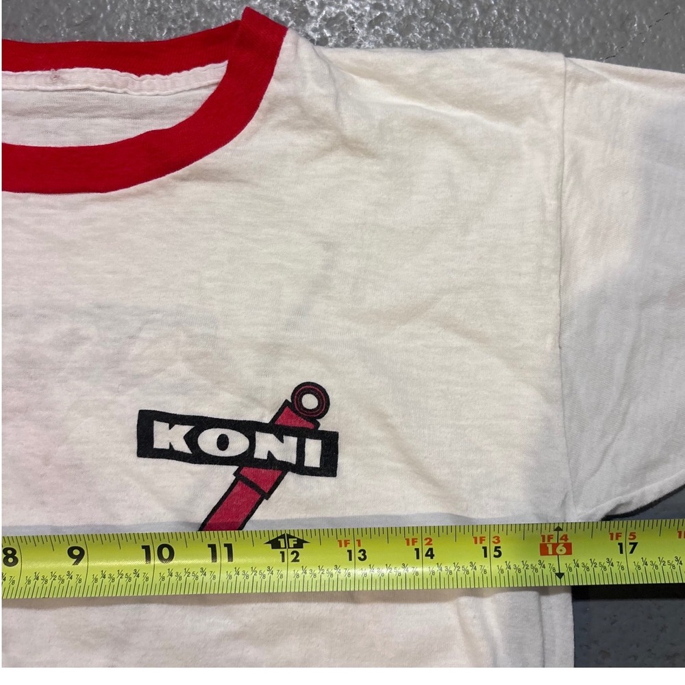 Vintage 80s KONI Shocks Ringer T Shirt Single Stitch Racing Motorsports SM - Picture 5 of 8
